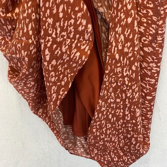 Simply Vera Vera Wang Midi Skirt Womens Size Large Sharkbite Hem Burnt Orange - Picture 11 of 14